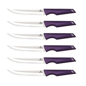 Berlinger Haus 6-Piece Stainless Steel Steak Knife Set - Purple