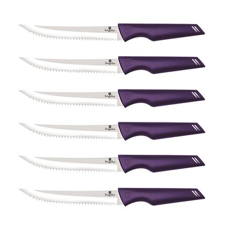 Berlinger Haus 6-Piece Stainless Steel Steak Knife Set - Purple