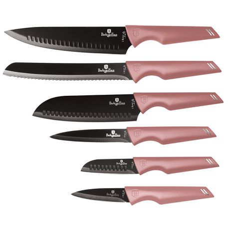Berlinger Haus 6-Piece Marble Coating Non-Stick Knife Set - iROSE