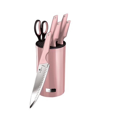 Berlinger Haus 7-Piece Non-Stick Knife Set with Stand - iROSE