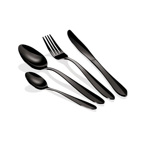 Berlinger Haus 24-Piece Stainless Steel Cutlery Set - Black Mirror