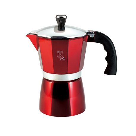 Berlinger Haus 6 Cup Stainless Steel Coffee Maker - Burgundy Edition