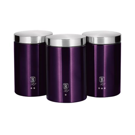 Berlinger Haus 3 Piece Premium Canister Set - Metallic Purple Edition