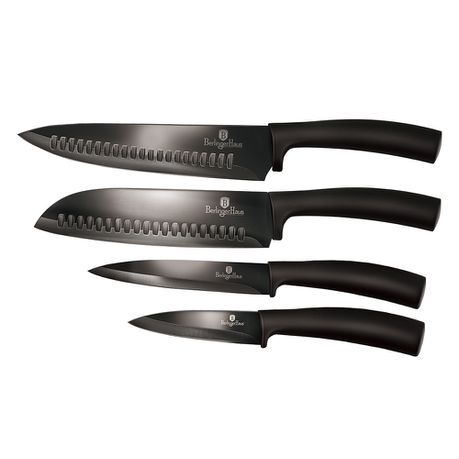 Berlinger Haus 4-Piece Titanium Coating Knife Set - Shiny Black