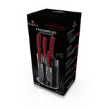 Berlinger Haus 6 Piece Non-Stick Coating Knife Set with Stand - Burgundy