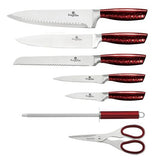 Berlinger Haus 8 Piece Stainless Steel Knife Set with Stand - Burgundy
