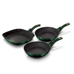 Berlinger Haus 3 Piece Titan Coating Fry Pan Set - Emerald Collection