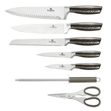 Berlinger Haus 8 Piece Stainless Steel Knife Set with Stand - Carbon