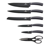 Berlinger Haus 7-Piece Non-Stick Knife Set With Steel Stand - Carbon Pro