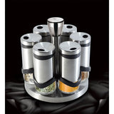 Berlinger Haus 7-Piece Stainless Steel & Glass Spice Shaker Set with Rack