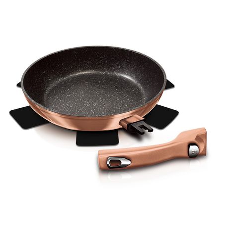 Berlinger Haus 24cm Marble Coating Fry Pan with Detachable Handle - Rose Gold