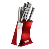 Berlinger Haus 6 Piece Knife Set with Stand - Metallic Burgundy Edition