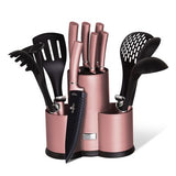Berlinger Haus 3-Tiered Universal Knife and Kitchen Utensil Stand - iRose Edition