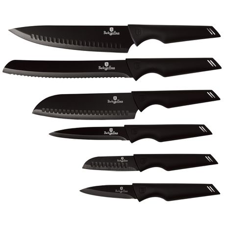 Berlinger Haus 6-Piece Stainless Steel Non-Stick Knife Set - Black