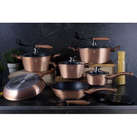 17-Piece Kitchen Cookware Set // Rose Gold - Berlinger Haus - Touch of  Modern