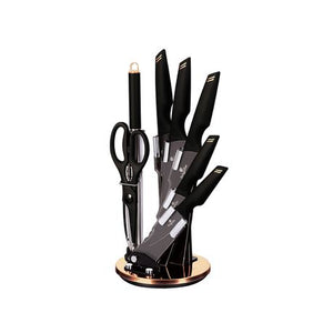 Berlinger Haus 8-Piece Non-Stick Knife Set with Acrylic Stand - Black Rose