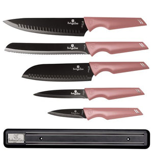 Berlinger Haus 6-Piece Non-Stick Knife Set with Magnetic Hanger - iROSE