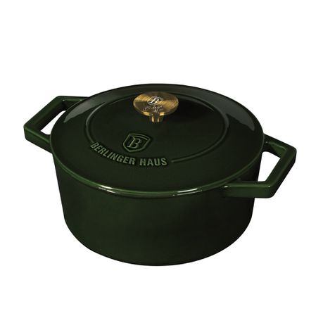 Berlinger Haus 24cm Enamel Coating Oven Safe Mini Pot with Lid - Emerald