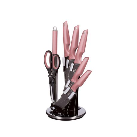 Berlinger Haus 8-Piece Non-Stick Knife Set with Acrylic Stand - iRose