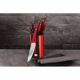 Berlinger Haus 7-Piece Non-Stick Knife Set with Stand - Burgundy