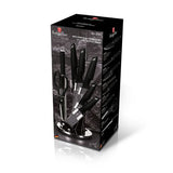 Berlinger Haus 8-Piece Non-Stick Knife Set with Acrylic Stand - Black Sil