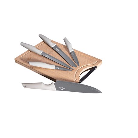 Berlinger Haus 6-Piece Non-Stick Knife Set with Cutting Board - Aspen