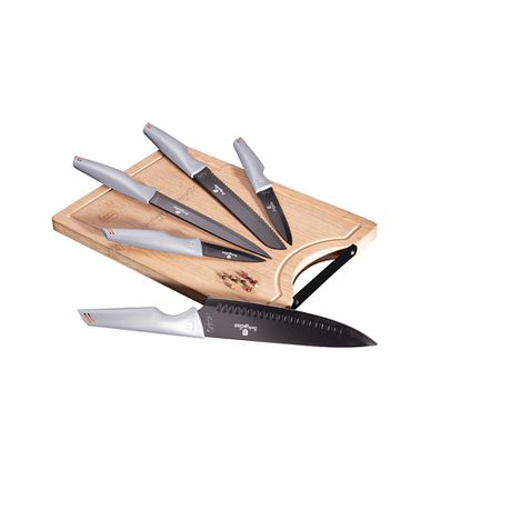 Berlinger Haus 6-Piece Knife Set with Bamboo Cutting Board - MoonLight