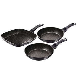 Berlinger Haus 3-Piece Marble Coating Fry & Grill Pan Set - Carbon Pro