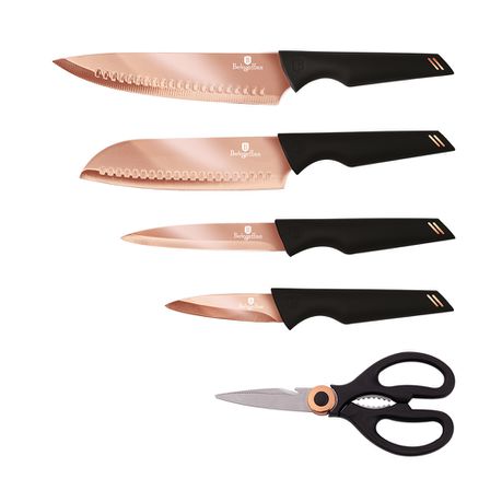 Berlinger Haus 5-Piece Titan Non-Stick Coating Knife Set - Black Rose Line
