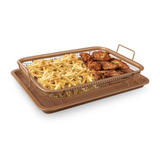 Blaumann 2 Piece Crispy Baking Tray Set with Metal Basket - Copper