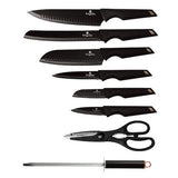 Berlinger Haus 8-Piece Non-Stick Knife Set with Acrylic Stand - Black Rose