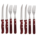Blaumann 4 Piece Stainless Steel Cutlery Set with Wood Handles - Set of 2