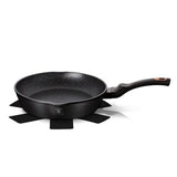 Berlinger Haus 24cm Marble Coating Deep Fry Pan with 2 Mouths - Black Rose