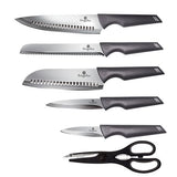 Berlinger Haus 7-Piece Non-Stick Knife Set with Stand - Carbon Pro