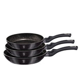 Berlinger Haus 3 Piece Marble Coating Fry Pan Set - Carbon Pro Edition