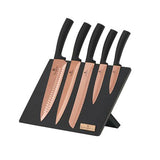 Berlinger Haus 6 Piece Knife Set with Magnetic Stand - Rose Gold