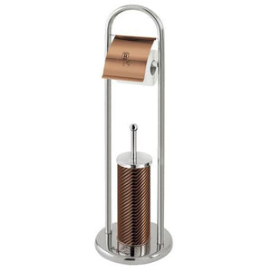 Berlinger Haus Stainless Steel Toilet Brush and Stand - Rose Gold Edition
