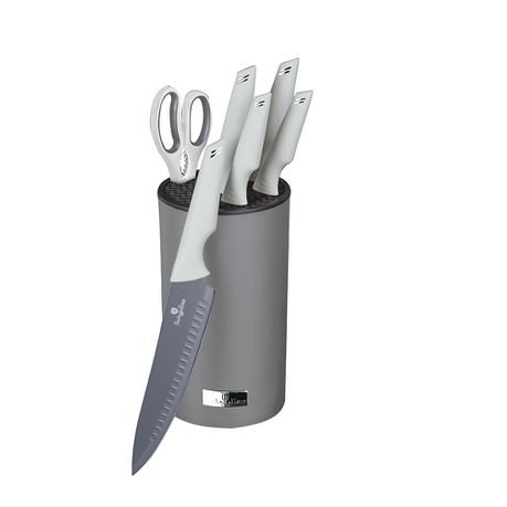 Berlinger Haus 7-Piece Non-Stick Knife Set with Stand - Aspen Collection