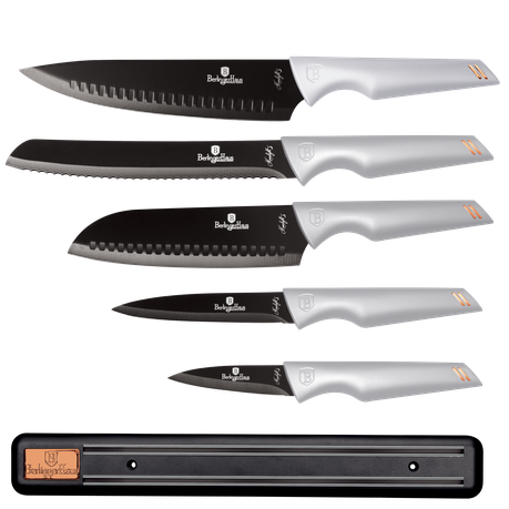 Berlinger Haus 6-Piece Non-Stick Knife Set with Magnetic Hanger -Moon Light