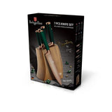 Berlinger Haus 7-Piece Titanium Coating Knife Set with Wood Stand - Emerald