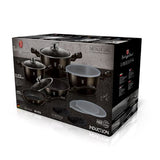 Berlinger Haus 13-Piece Marble Coating Smart Lid Cookware Set - Shiny Black