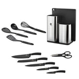 Berlinger Haus 12-Piece Stainless Steel Knife Set with Stand and Board