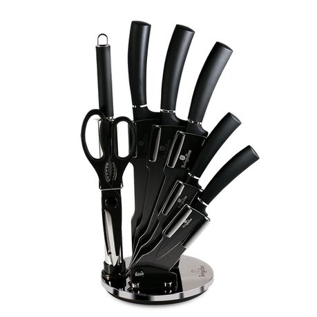 Berlinger Haus 8-Piece Knife Set with Acrylic Stand - Carbon Pro