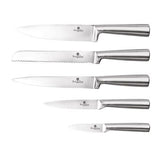 Berlinger Haus 6 Piece Knife Set with Stand - Metallic Rose Gold Edition
