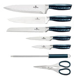 Berlinger Haus 8 Piece Stainless Steel Knife Set with Stand - Aquamarine