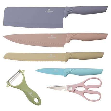 Blaumann 6-Piece Non-Stick Coating Knife Set - Colorful