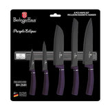 Berlinger Haus 6-Piece Non-Stick Knife Set with Magnetic Hanger - Purple
