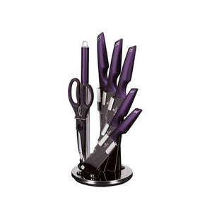 Berlinger Haus 8-Piece Non-Stick Knife Set with Acrylic Stand - Purple