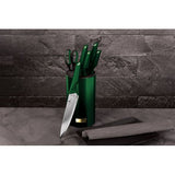 Berlinger Haus 7-Piece Non-Stick Knife Set with Stand - Emerald Green