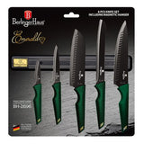 Berlinger Haus 6-Piece Non-Stick Knife Set with Magnetic Hanger - Emerald